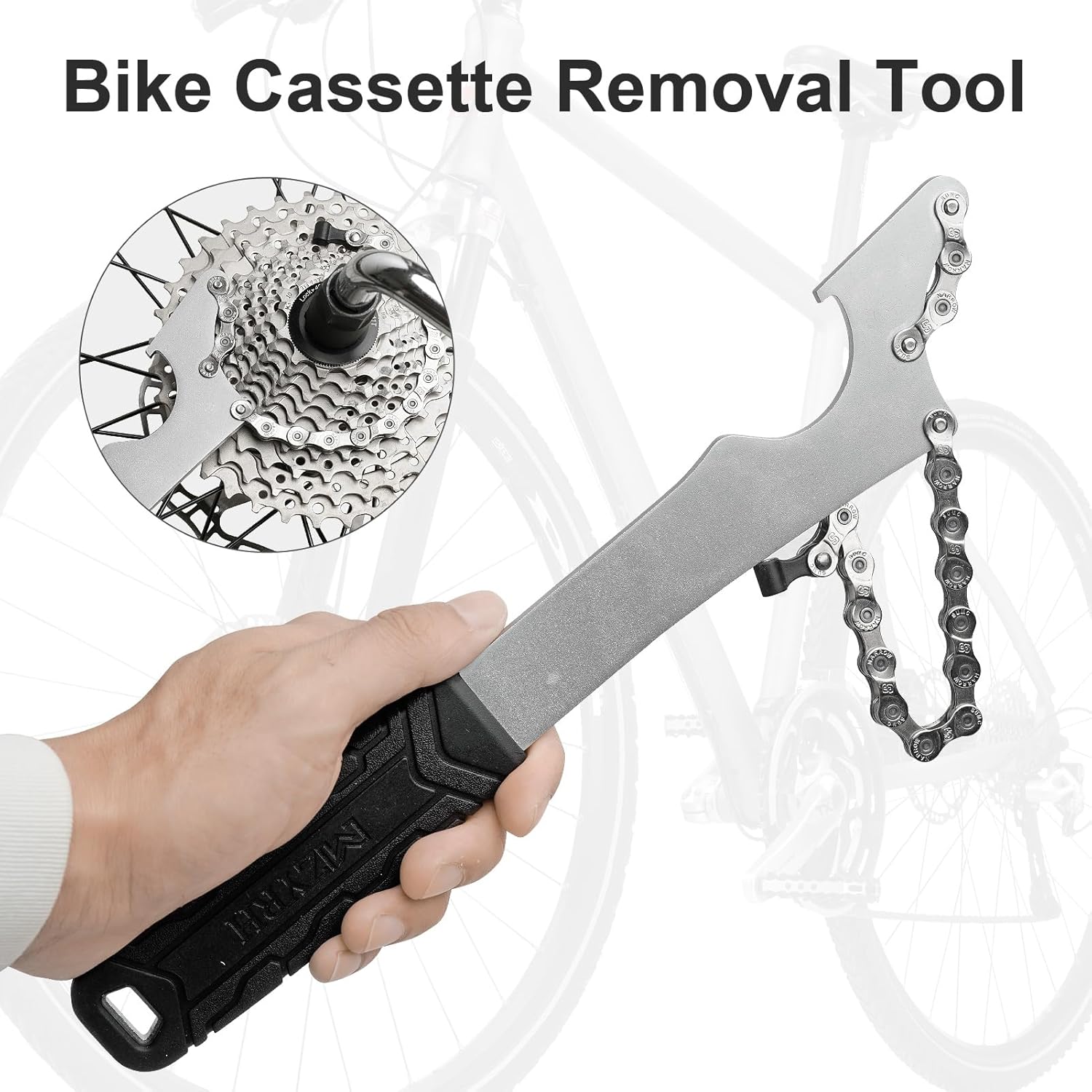 Bike Chain Whip Tool,Bike Cassette Removal Tool Bicycle Sprocket Removel Tool Freewheel Remover Wrench