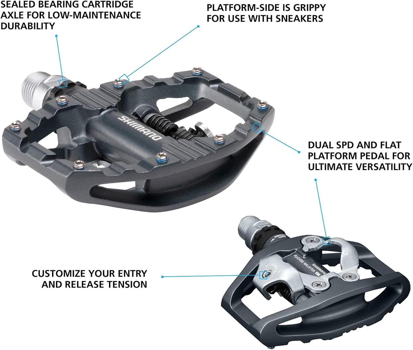 SHIMANO PD-EH500 Urban Riding & Cycle Touring Double Sided Bike Pedal