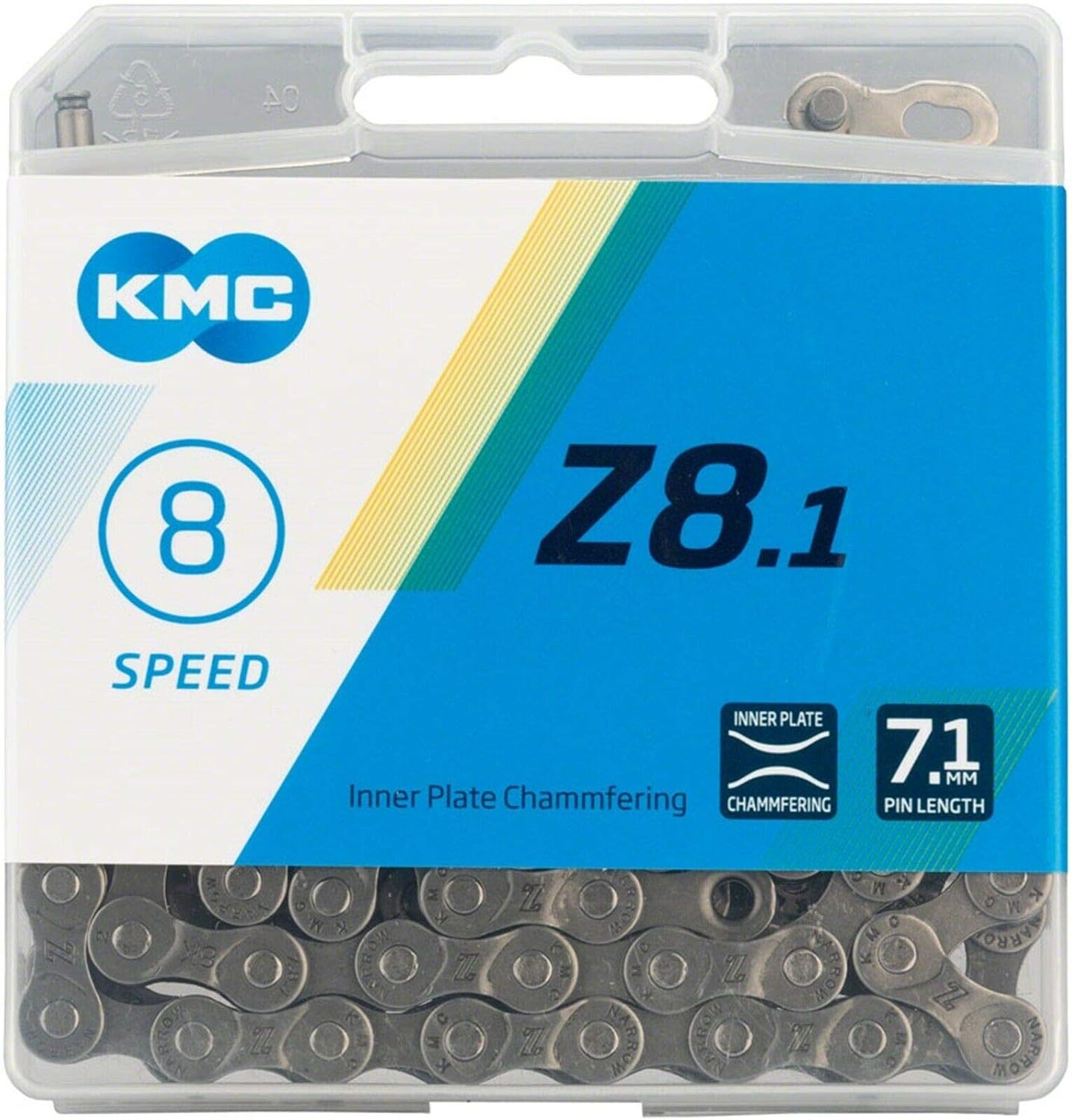 KMC, Z8.1, Chain, Speed: 6/7/8, 7.1mm, Links: 116, Grey