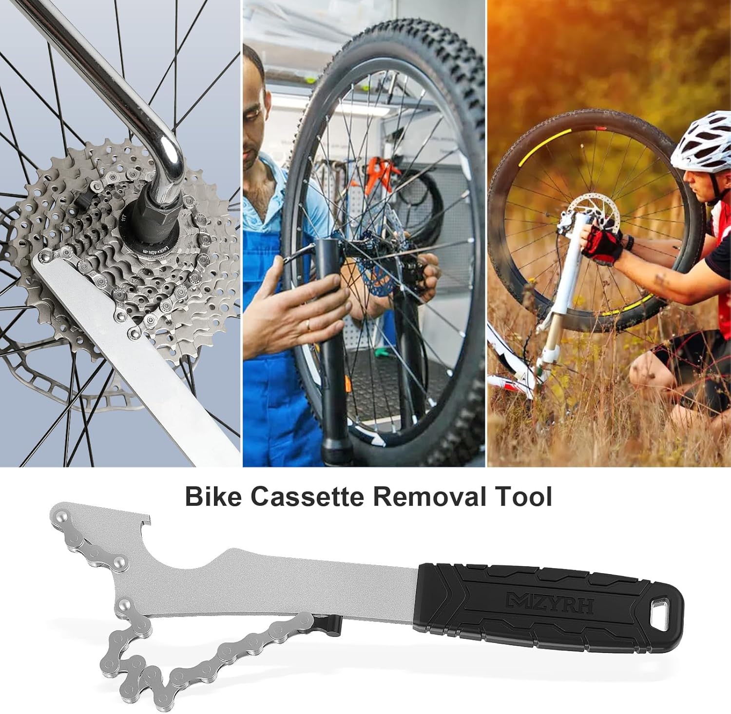 Bike Chain Whip Tool,Bike Cassette Removal Tool Bicycle Sprocket Removel Tool Freewheel Remover Wrench